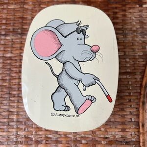 Rare! S. Moscowitz Tin, West Germany, 1980s Blind Mice Art Shelf Decor Storage
